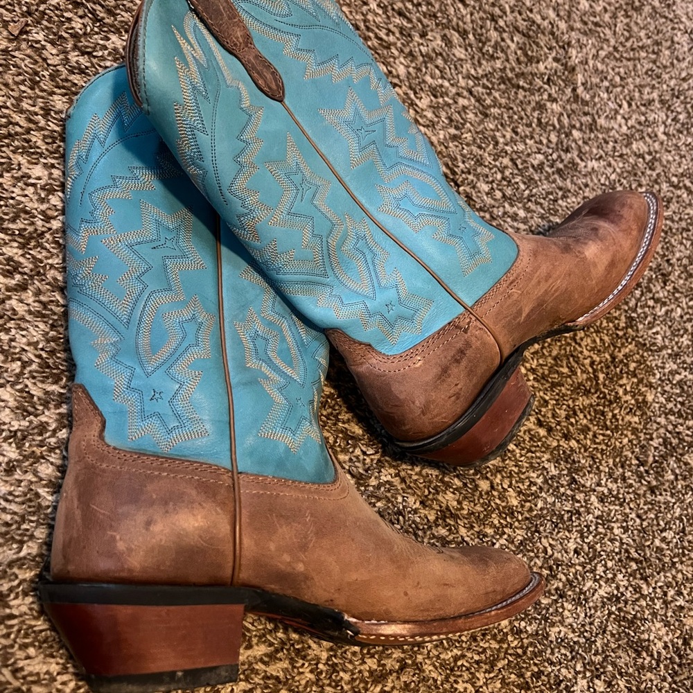 Rocky Blue and Brown Western or Work Boots